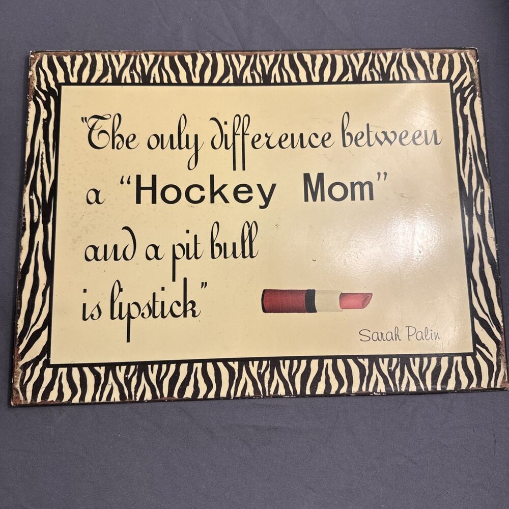 HOCKEY MOM PIT BULL SARAH PALIN WALL DECOR